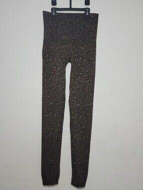 SPANX Olive Green Leopard Print High-Waist Leggings